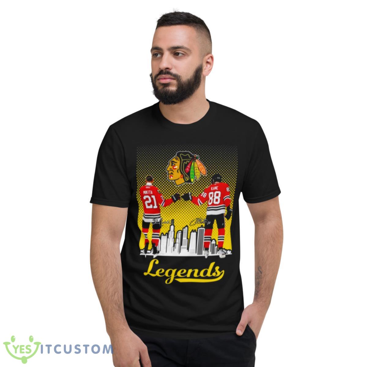 Legend Chicago Blackhawks Stan Mikita Vs Patrick Kane City Signatures Shirt 2 Legend Chicago Blackhawks Stan Mikita Vs Patrick Kane City Signatures Shirt - Short Sleeve T-Shirt