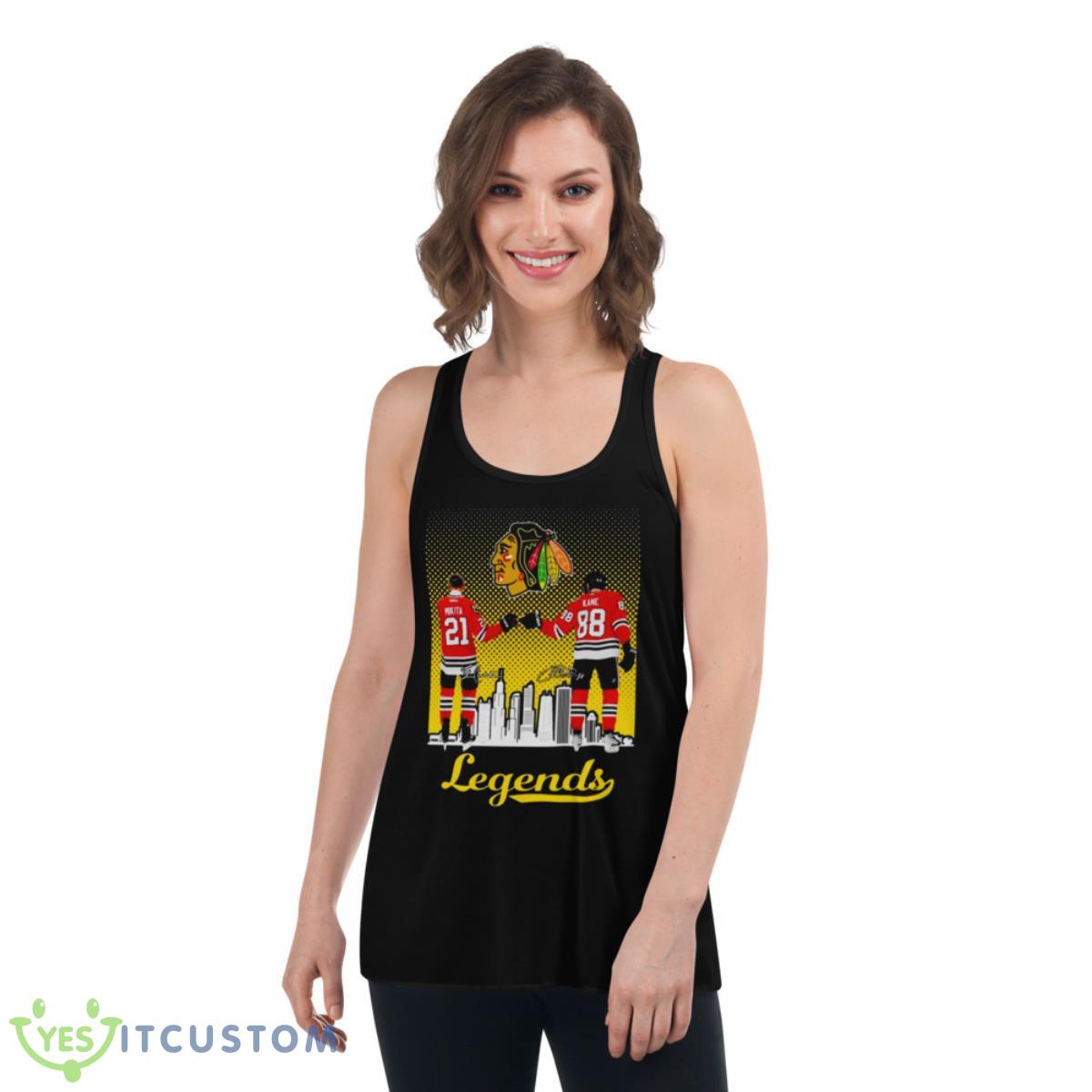 Legend Chicago Blackhawks Stan Mikita Vs Patrick Kane City Signatures Shirt 5 Legend Chicago Blackhawks Stan Mikita Vs Patrick Kane City Signatures Shirt - Women's Flowy Racerback Tank