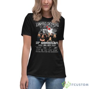 Lynyrd Skynyrd Gary Rossington 59th Anniversary 1964 – 2023 Thank You For The Memories Signatures Shirt - Women's Relaxed Short Sleeve Jersey Tee