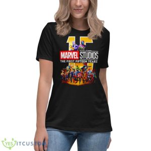 Marvel Studios The First Fifteen Years Shirt 11 Marvel Studios The First Fifteen Years Shirt - Women's Relaxed Short Sleeve Jersey Tee
