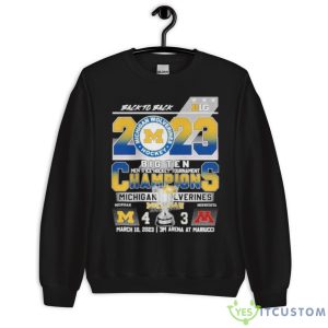 Michigan Ice Hockey Back 2 Back 2023 B1G Tournament Champions Shirt 6 Michigan Ice Hockey Back 2 Back 2023 B1G Tournament Champions Shirt - Unisex Crewneck Sweatshirt