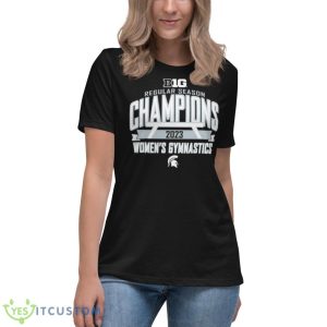 Michigan State Spartans 2023 Big Ten Women’s Gymnastics Regular Season Champions Shirt 11 Michigan State Spartans 2023 Big Ten Women’s Gymnastics Regular Season Champions Shirt - Women's Relaxed Short Sleeve Jersey Tee