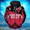 NBA Chicago Bulls Zipper Red Hoodies Print Full Product Photo 1