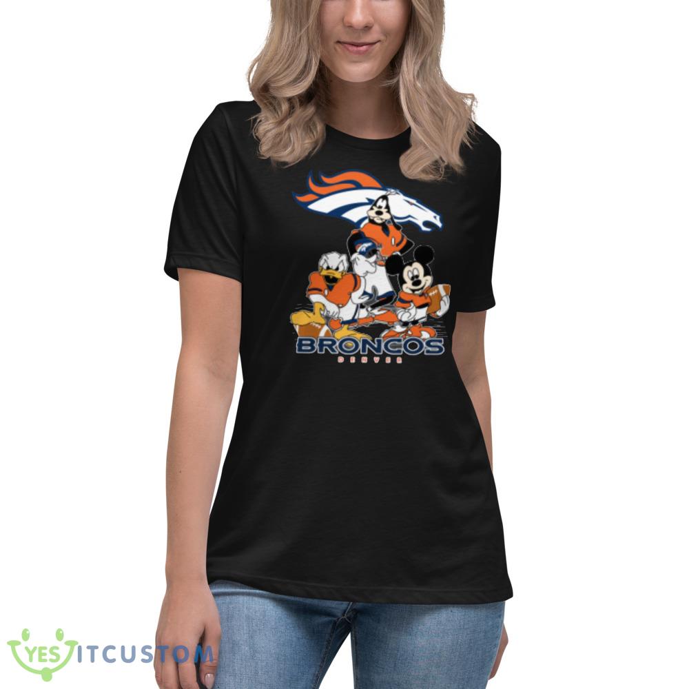 NFL Denver Broncos Mickey Mouse Donald Duck Goofy Football Shirt T-Shirt 11 NFL Denver Broncos Mickey Mouse Donald Duck Goofy Football Shirt T-Shirt Product Photo 11
