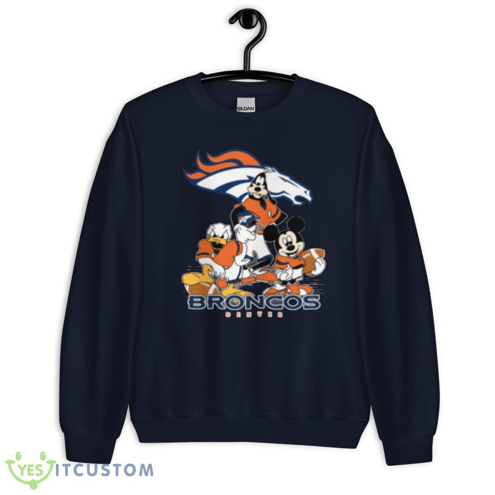 NFL Denver Broncos Mickey Mouse Donald Duck Goofy Football Shirt T-Shirt 5 NFL Denver Broncos Mickey Mouse Donald Duck Goofy Football Shirt T-Shirt Product Photo 5