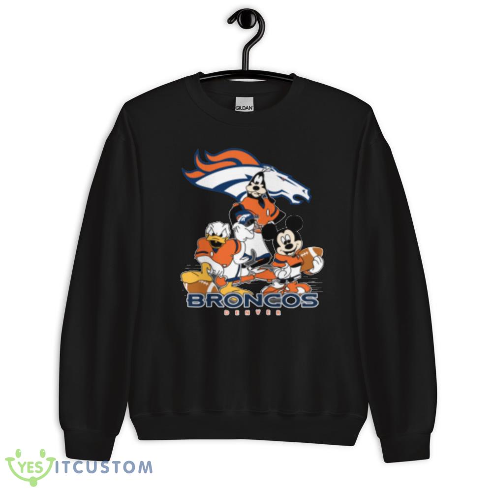 NFL Denver Broncos Mickey Mouse Donald Duck Goofy Football Shirt T-Shirt 6 NFL Denver Broncos Mickey Mouse Donald Duck Goofy Football Shirt T-Shirt Product Photo 6
