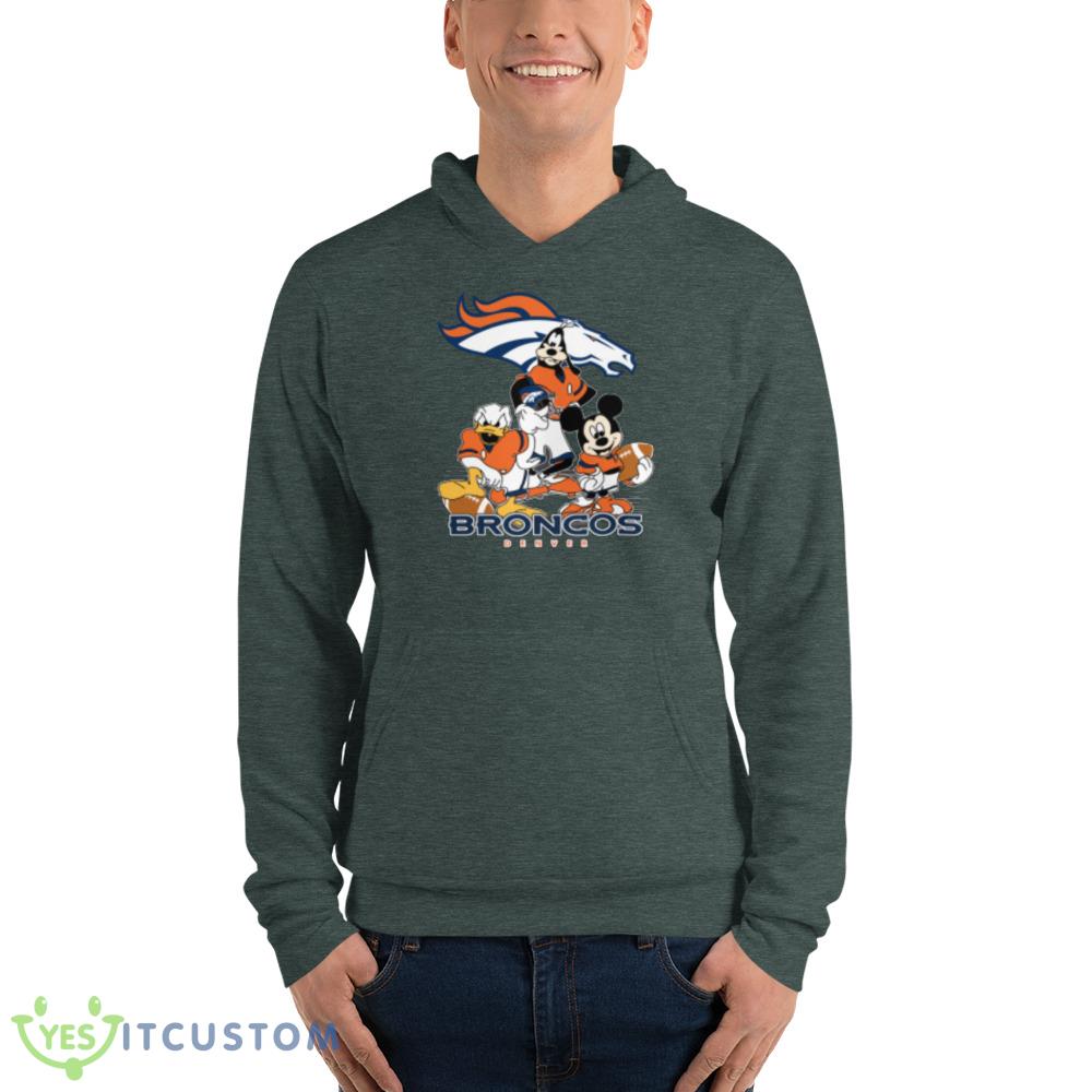 NFL Denver Broncos Mickey Mouse Donald Duck Goofy Football Shirt T-Shirt 7 NFL Denver Broncos Mickey Mouse Donald Duck Goofy Football Shirt T-Shirt Product Photo 7