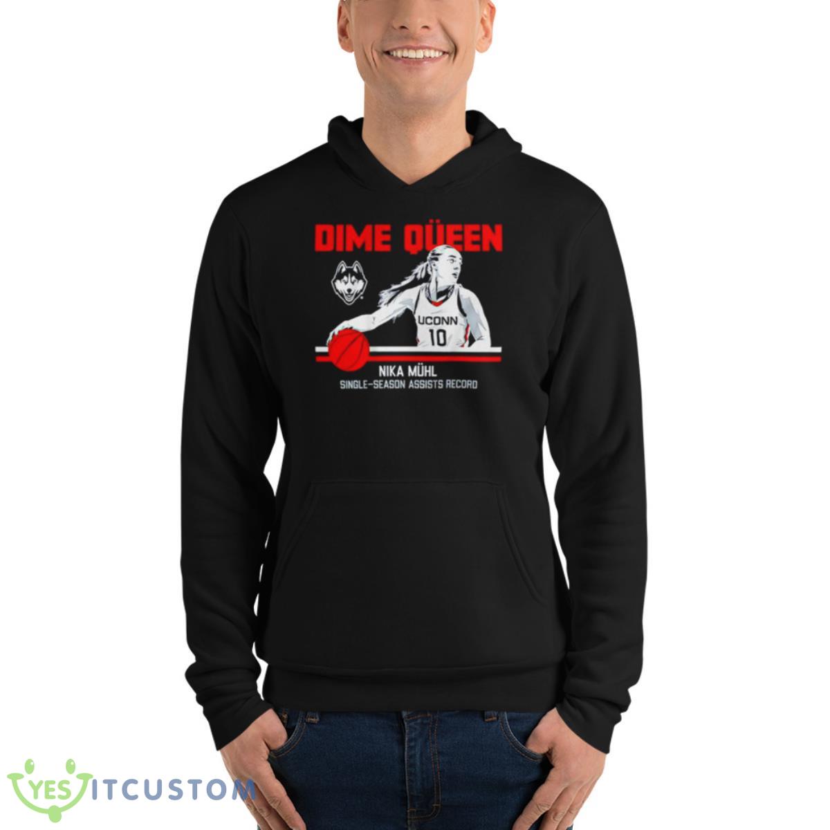 Nika Mühl Dime Qüeen Single Season Assists Record Shirt 4 Nika Mühl Dime Qüeen Single Season Assists Record Shirt - Unisex Fleece Pullover Hoodie