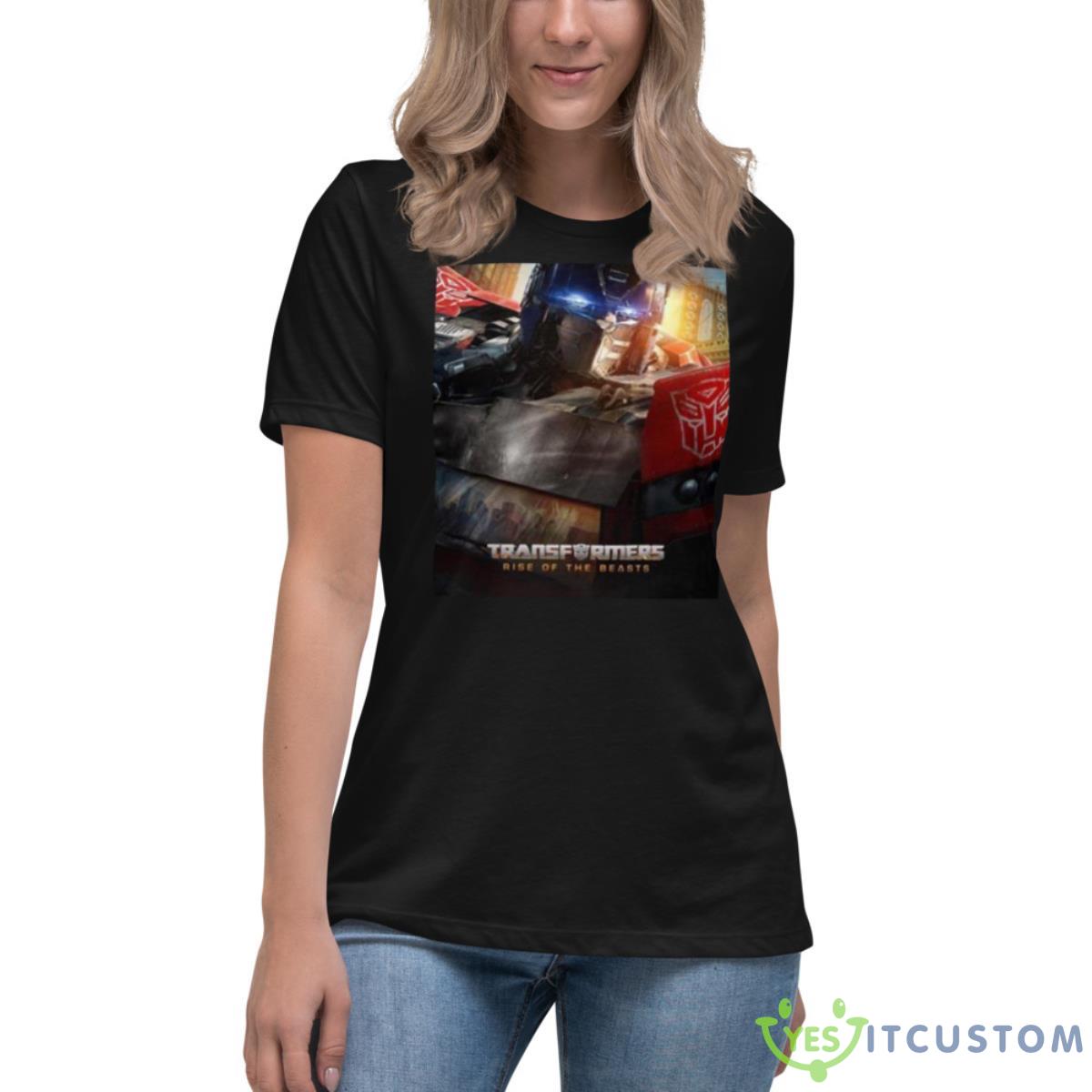 Optimus Prime In Transformers Rise Of The Beasts First Shirt 6 Optimus Prime In Transformers Rise Of The Beasts First Shirt - Women's Relaxed Short Sleeve Jersey Tee