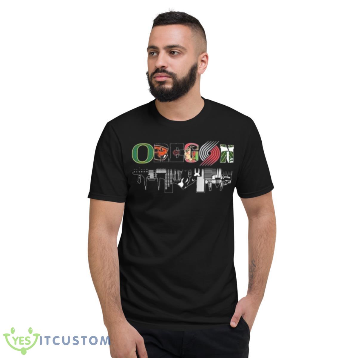 Oregon Sports Water Reflection Skyline Shirt 2 Oregon Sports Water Reflection Skyline Shirt - Short Sleeve T-Shirt