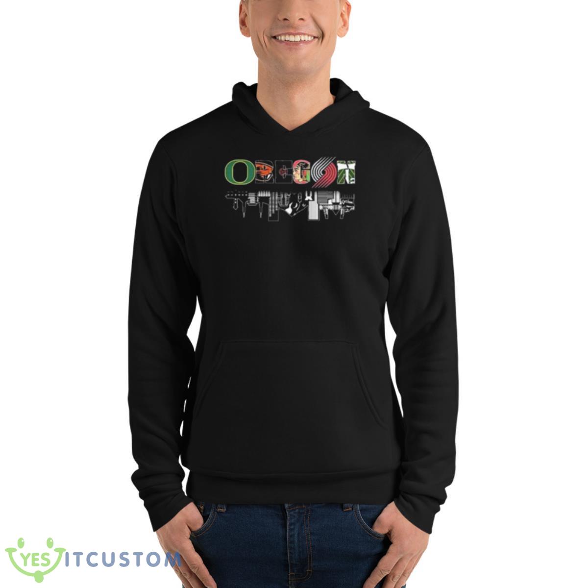 Oregon Sports Water Reflection Skyline Shirt 4 Oregon Sports Water Reflection Skyline Shirt - Unisex Fleece Pullover Hoodie
