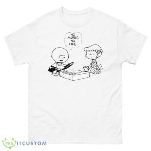 Peanuts No Music No Life Shirt - 500 Men’s Classic Tee Gildan