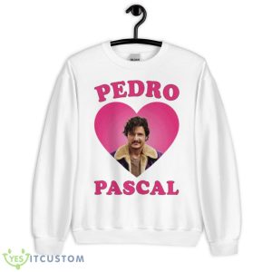 Pedro Pascal Pink Heart Shirt - Unisex Heavy Blend Crewneck Sweatshirt