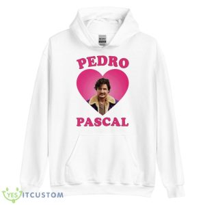 Pedro Pascal Pink Heart Shirt - Unisex Heavy Blend Hooded Sweatshirt