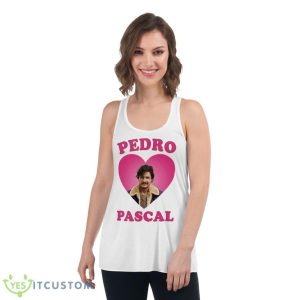 Pedro Pascal Pink Heart Shirt - Women's Flowy Racerback Tank