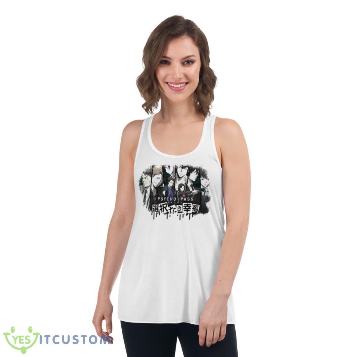 Plot Characters Of Psycho Pass Shirt 4 Plot Characters Of Psycho Pass Shirt - Women's Flowy Racerback Tank
