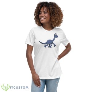 Purple Dinosaur Design Retro Shirt - Women's Relaxed Short Sleeve Jersey Tee