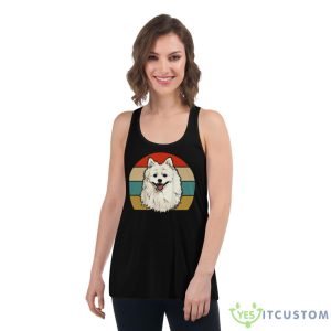 Retro American Eskimo Dog Shirt 10 Retro American Eskimo Dog Shirt - Women's Flowy Racerback Tank
