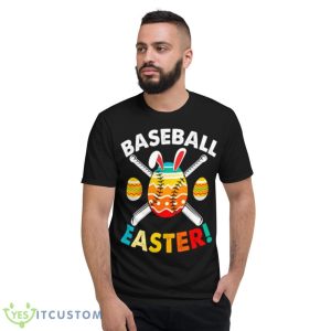Retro Easter Bunny Baseball Love Easter Eggs Sport Lover Shirt - Short Sleeve T-Shirt