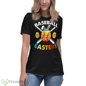 Retro Easter Bunny Baseball Love Easter Eggs Sport Lover Shirt 11 Retro Easter Bunny Baseball Love Easter Eggs Sport Lover Shirt - Women's Relaxed Short Sleeve Jersey Tee