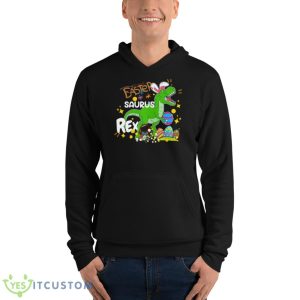 Scary Easter Saurus Rex Happy Easter Cute Easter Bunny Shirt - Unisex Fleece Pullover Hoodie