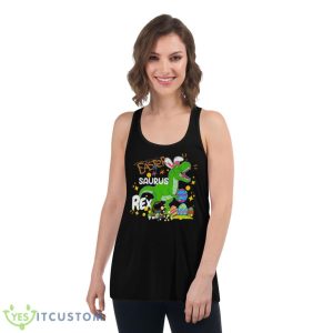 Scary Easter Saurus Rex Happy Easter Cute Easter Bunny Shirt - Women's Flowy Racerback Tank