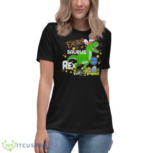 Scary Easter Saurus Rex Happy Easter Cute Easter Bunny Shirt - Women's Relaxed Short Sleeve Jersey Tee