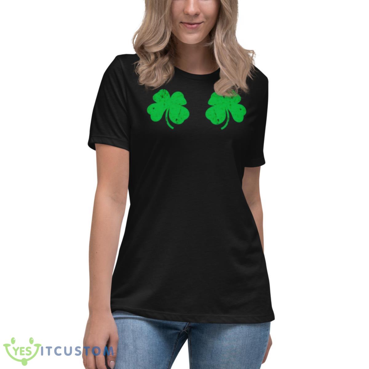 Shamrock Boobs St. Patrick’s Day Shirt 6 Shamrock Boobs St. Patrick’s Day Shirt - Women's Relaxed Short Sleeve Jersey Tee