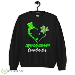 Shenanigans Coordinator Green Heart Shamrock St Patricks Day Shirt - Unisex Crewneck Sweatshirt
