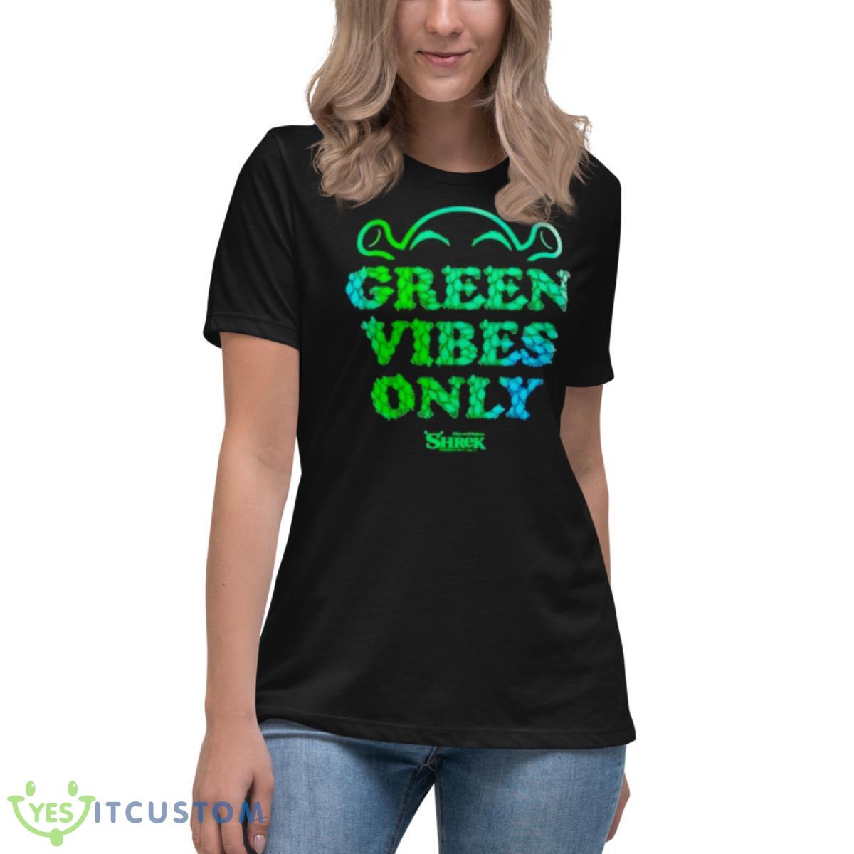 Shrek Green Vibes Only Shirt 6 Shrek Green Vibes Only Shirt - Women's Relaxed Short Sleeve Jersey Tee