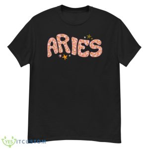 Starry Aries Zodiac Sign Text Shirt - G500 Men’s Classic T-Shirt