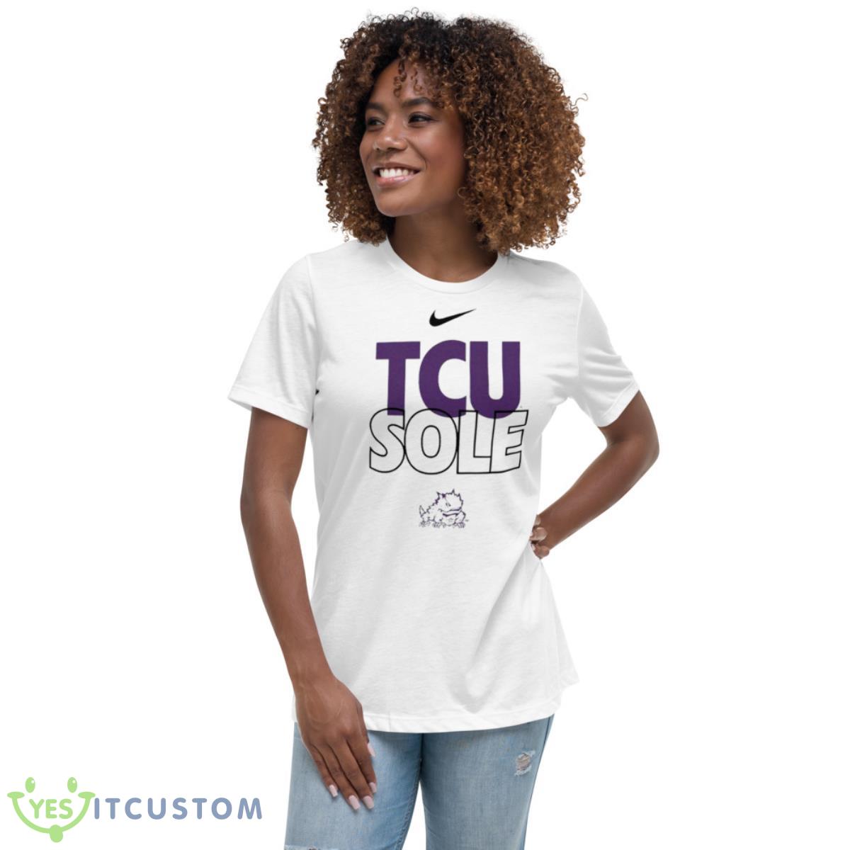 TCU Horned Frogs Nike On Court Bench Shirt 5 TCU Horned Frogs Nike On Court Bench Shirt - Women's Relaxed Short Sleeve Jersey Tee