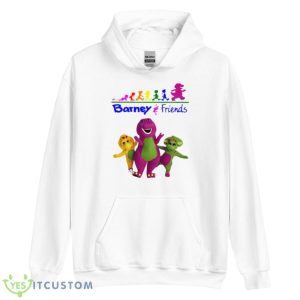 The Evolition Of Barney The Dinosaur And Friends Shirt - Unisex Heavy Blend Hooded Sweatshirt