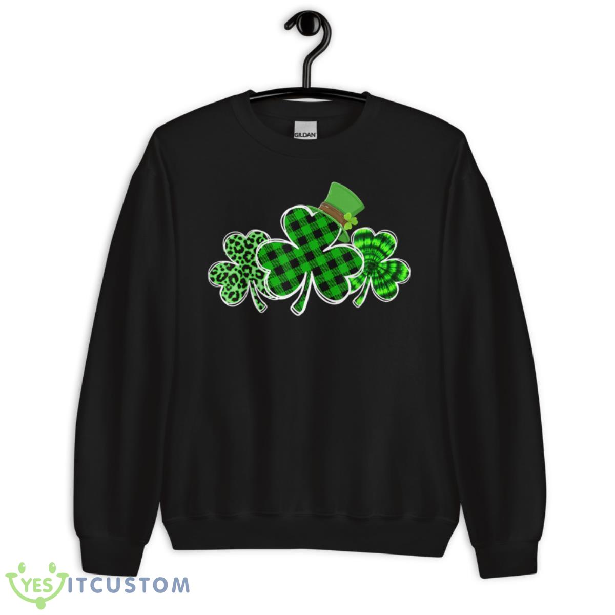 Three Leopard And Plaid Shamrocks St Patricks Day Women Girl Shirt 3 Three Leopard And Plaid Shamrocks St Patricks Day Women Girl Shirt - Unisex Crewneck Sweatshirt