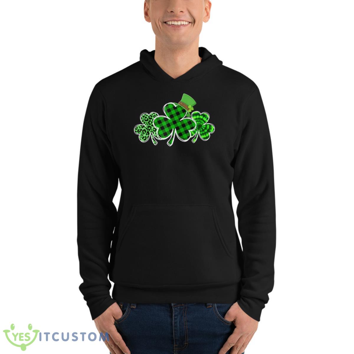 Three Leopard And Plaid Shamrocks St Patricks Day Women Girl Shirt 4 Three Leopard And Plaid Shamrocks St Patricks Day Women Girl Shirt - Unisex Fleece Pullover Hoodie