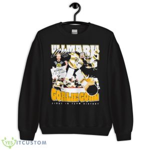 Ullmark Linus Goalie Goal First In Team History Shirt - Unisex Crewneck Sweatshirt