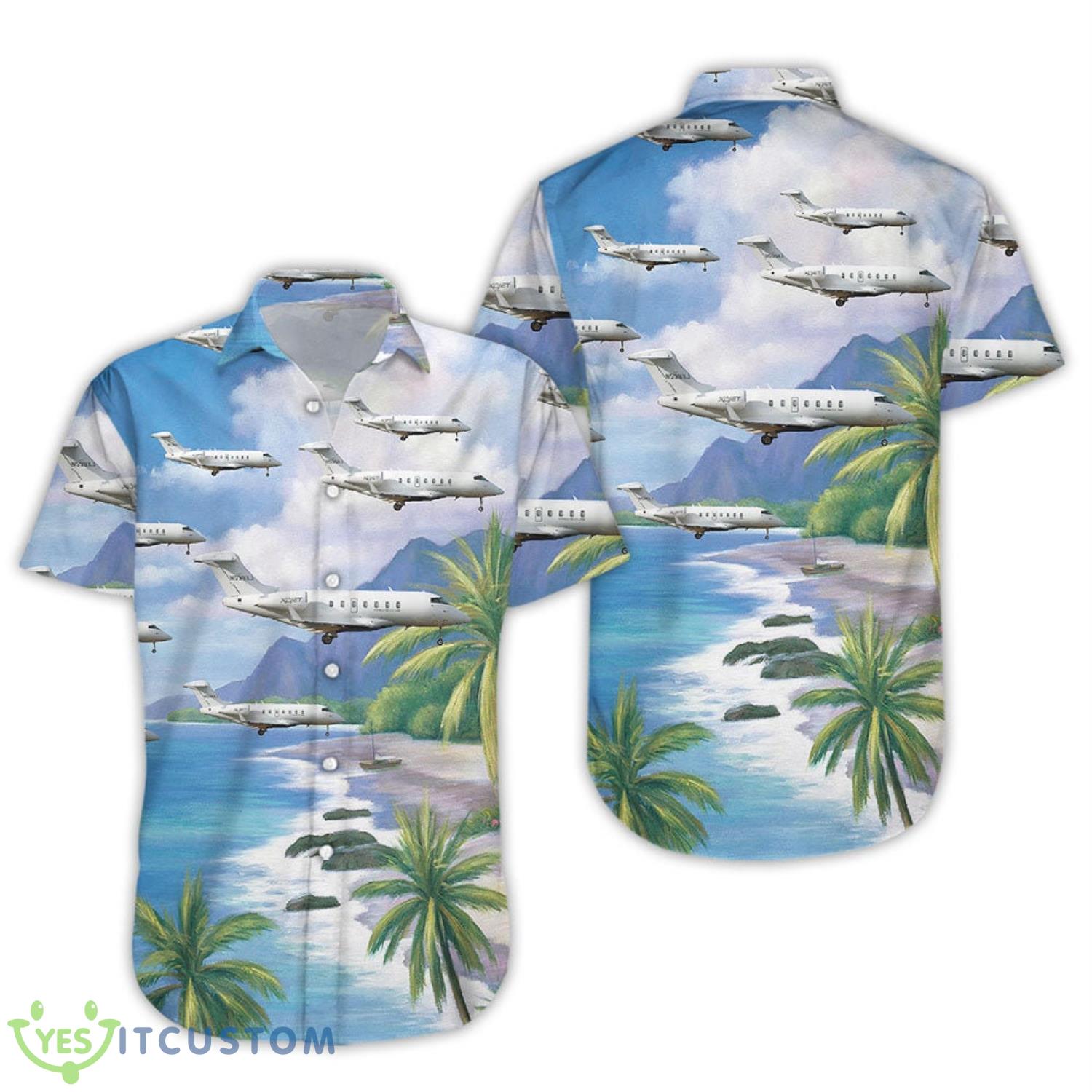 Vintage Airplane Tropical Button Down Shirt 3 Vintage Airplane Tropical Button Down Shirt Product Photo 3