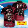 Atlanta Falcons 3D Hawaiian Shirt Mascot Custom Hawaiian Shirts For Mens - Atlanta Falcons Hawaiian Shirt Mascot Customize Your Name_1