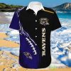 Baltimore Ravens Hawaiian Shirt Fireball Button Short Sleeve Product Photo 1