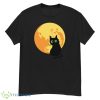 Black Cat Green Eyes Yellow Moon Costume Halloween T-Shirt Product Photo 1