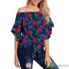 Buffalo Bills Women's Shirt Floral Printed Strapless Short Sleeve Product Photo 1