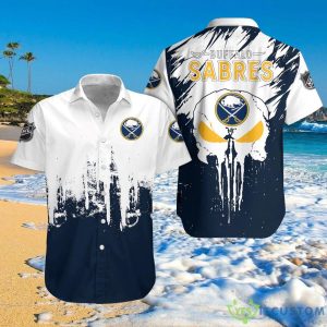 Buffalo Sabres Shirts Skull Short Sleeve 3D Shirt Product Photo 1