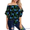 Carolina Panthers Women's Shirt Floral Printed Strapless Short Sleeve Product Photo 1
