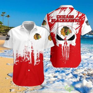 Chicago Blackhawks Shirts Skull Short Sleeve Product Photo 1