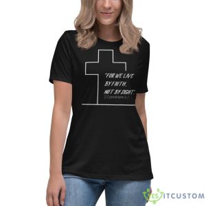 Christian Faith Cross Religious Shirt - Women's Relaxed Short Sleeve Jersey Tee