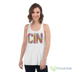 Cin Block Floral Shirt - Women's Flowy Racerback Tank