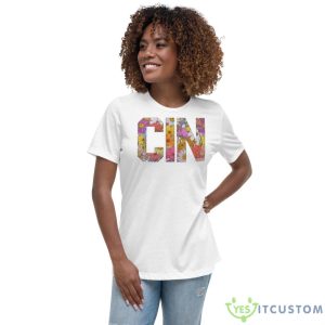 Cin Block Floral Shirt - Women's Relaxed Short Sleeve Jersey Tee