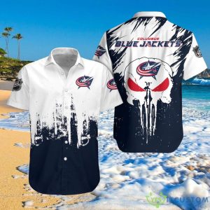 Columbus Blue Jackets Shirts Skull Short Sleeve Product Photo 1