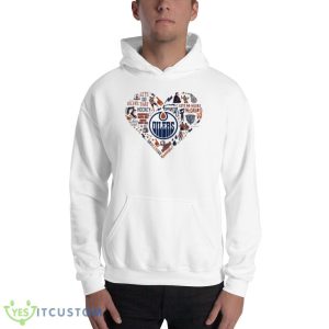 Edmonton Oilers Sport team heart White T Shirts - 18500 Unisex Heavy Blend Hooded Sweatshirt