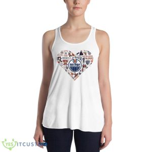 Edmonton Oilers Sport team heart White T Shirts - 8800 Women's Flowy Racerback Tank